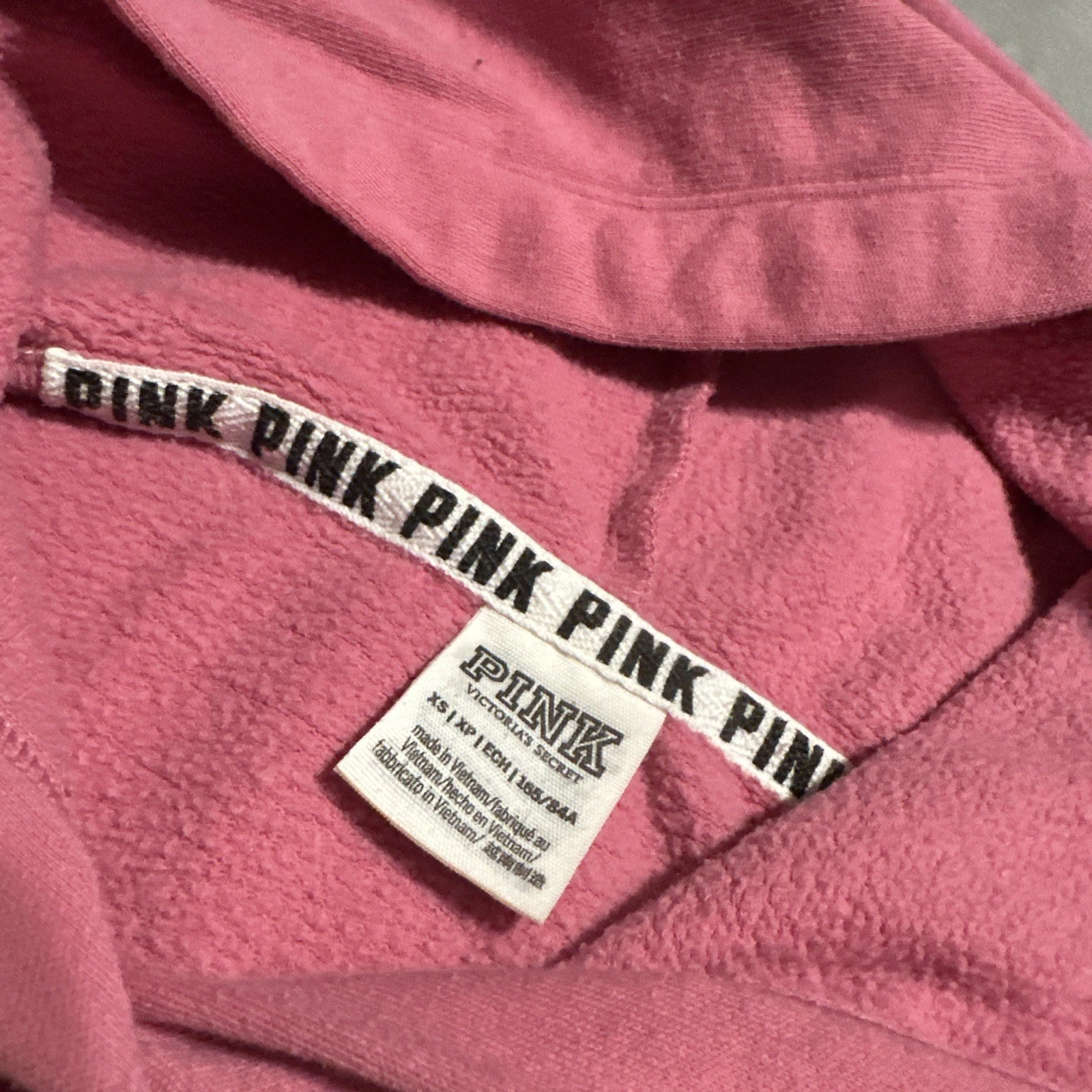 UNDERCOVER Felpa con cappuccio ROSA Victoria Secret rosa a righe in velluto XS