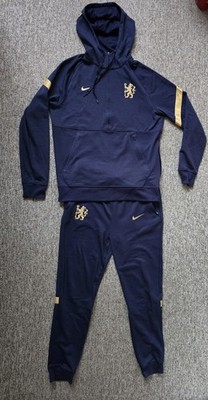 Nike FC Chelsea Trainingsanzug/Jogginganzug, Hoodie, Hose  BLAU/GOLD - GRÖẞE M