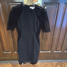Stella McCartney April Illusion Dress Black Mesh & Crepe Size 40