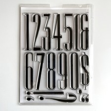 New Heidi Swapp 6x8" Clear Stamp Set  Stamp Sleeve Captions Numbers