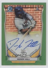2014 Bowman Draft Chrome Pick Green Refractor 61/99 Derek Hill #BCA-DH Auto 8b5