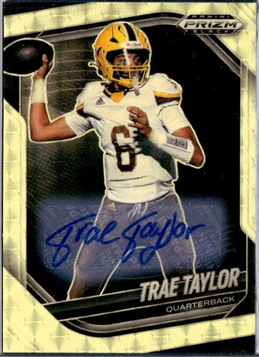 TRAE TAYLOR RC 2025 PANINI PRIZM BLACK NIL GOLD VINYL ROOKIE AUTO SP 3/5