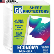 Samsill 50 Pack Sheet Protectors, 8.5x11 Inch Page Protectors for 50, 50