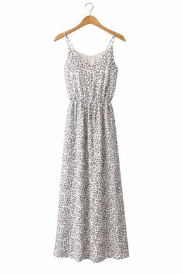 Three Eighty Two Leopard Jumpsuit XS Wide Leg Palazzo Pants Spaghetti Strap