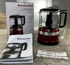 KitchenAid KFC3516ER 3.5 Cup Mini Food Processor Empire Red Open Box To Picture