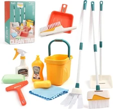 12pcs Coolplay Kids Cleaning Set for Toddlers Pretend Play Broom Set Toys Set