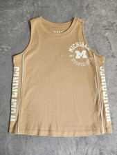 New Michigan Wolverines Wear Erin Andrews Women's Tan White Tank Medium M