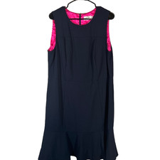 Eliza J Navy Blue Sleeveless Lined Tent Dress Women Sz 16W