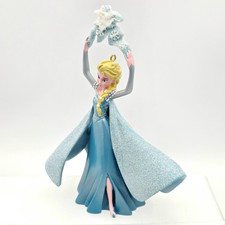 Disney Parks 2020 Frozen Elsa Snowflake Star Held Above Head Glitter Ornament