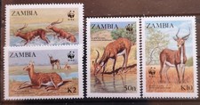 Sambia Zambia 1987 Antilope WWF Mi 438/41** (2210)