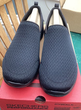 Skechers Go Walk Slip On Trainers Gen 5 Goga Max UK Size 6 Black New.