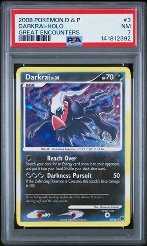 PSA 7 - DARKRAI #4 - 2008 POKEMON DIAMOND & PEARL GREAT ENCOUNTERS - HOLO
