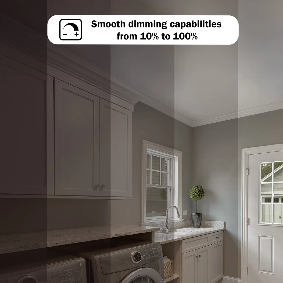 LED Ceiling Light 4000K Flush Mount Fixture Dimmable Double Ring 10"/12"/14" - Image 3 of 4