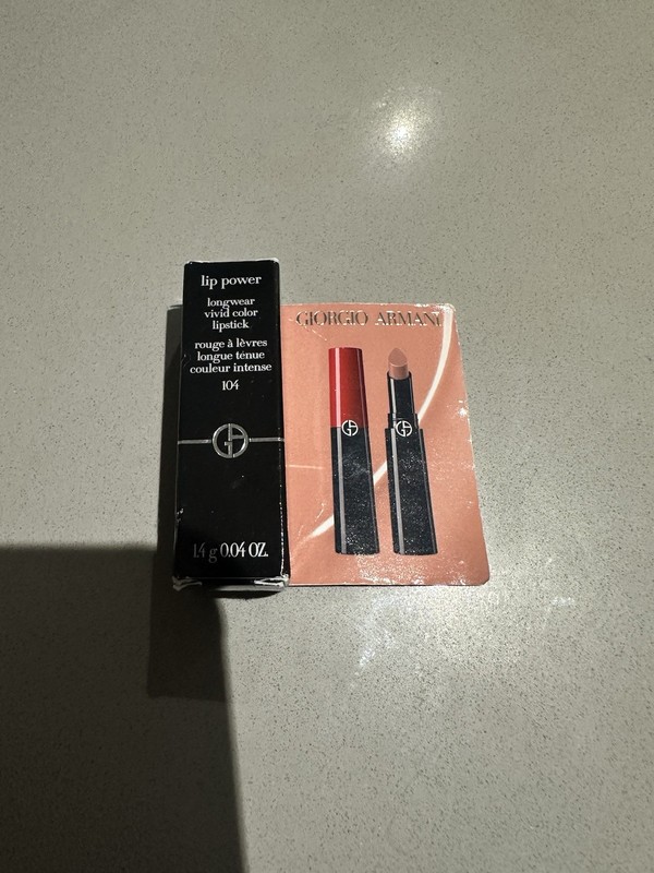 Armani Beauty Lip Power Satin Long Lasting Lipstick- SELFLESS 104 -0.04oz~new