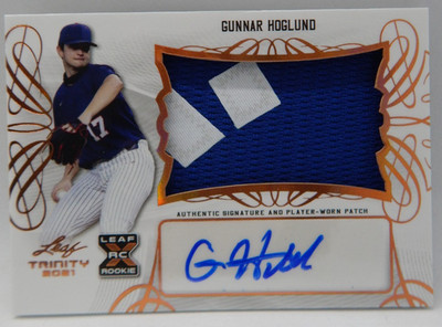 2021 Leaf Trinity Baseball - Patch Rookie Auto #PA-GH1 - GUNNAR HOGLUND
