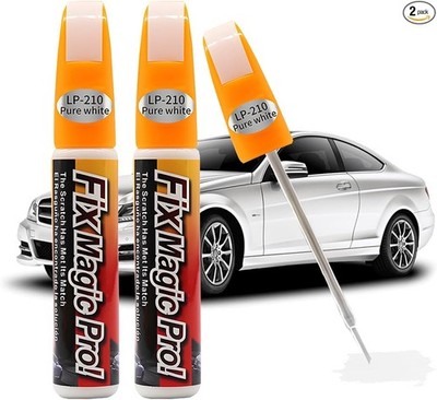 Two-in-One Vehicle Fill Paint Pen for Minor Scratches, Quick & Ea Color: White
