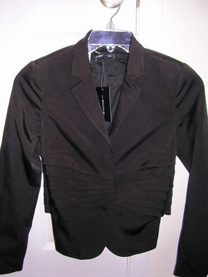 ANNA MOLINARI Ladies Black Fitted Jacket Blazer 42 / 8 NWT $1000+ Ret