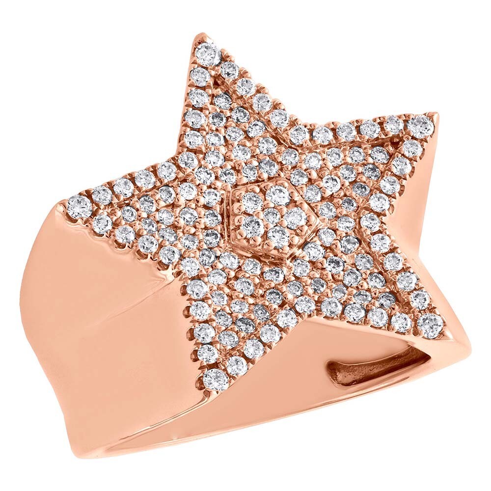 Statement Pinky Men's Ring 1.10 Ctw D/FL Genuine Moissanite 14K Rose Gold Over