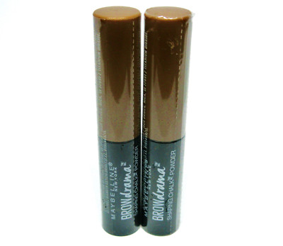 2 x MAYBELLINE BROWdrama SHAPING CHALK POWDER 130 DEEP BROWN