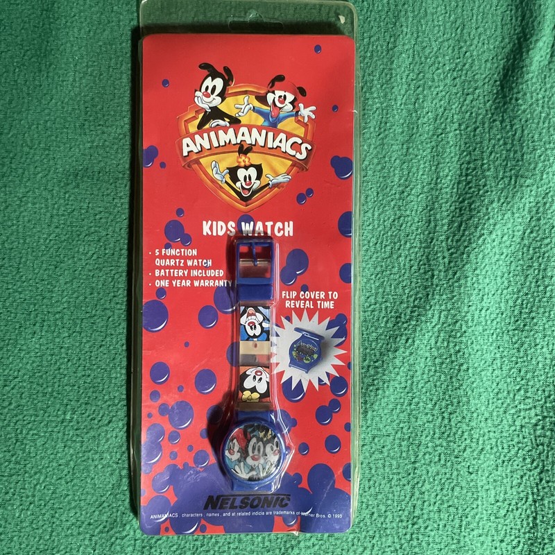 Animaniacs Wakko Yakko & Dot Flip Cover Digital Watch By Nelsonic 1995