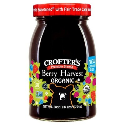 Crofter's BERRY HARVEST ORGANIC 28 OZ Premium Spread ~ 50% Fruit & Less Sugar! 