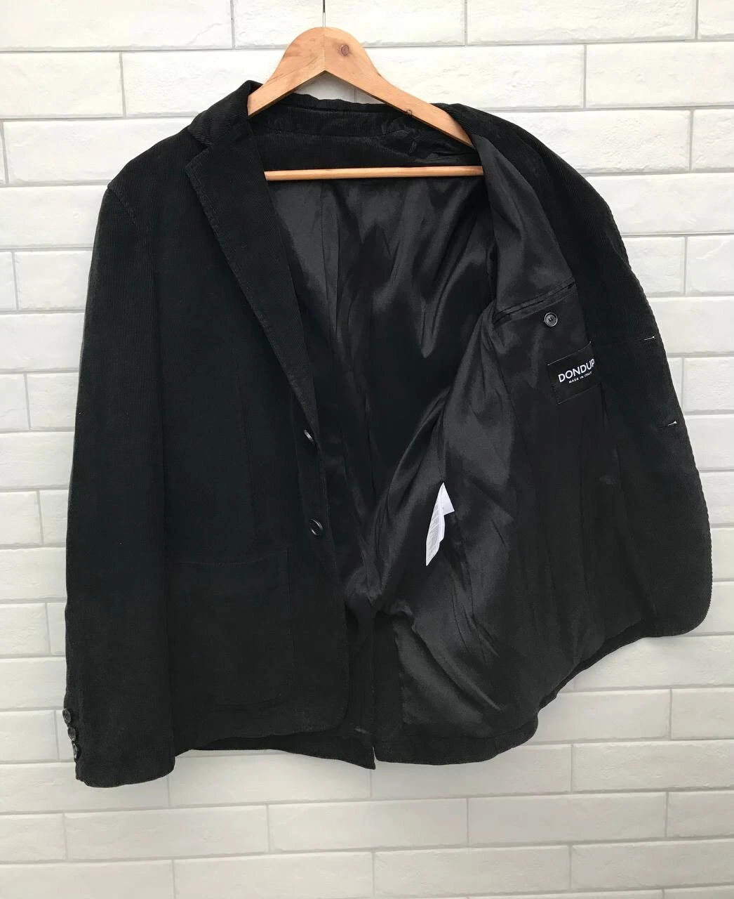 RRP €520 DONDUP Velour Black Blazer Jacket Size 48 Made in Italy