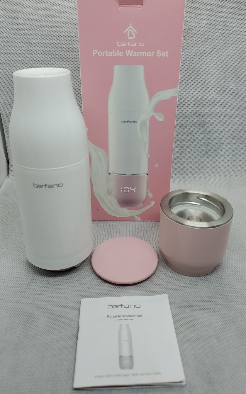 Pre-Owned Befano Portable Bottle Warmer for Travel, Pink & W