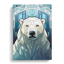Polar Bear Art Deco Art Canvas Wall Art Print Framed Picture Decor Living Room