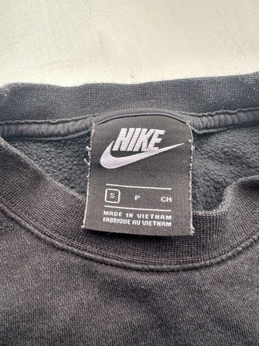 Nike Women Phoenix Fleece Oversize Crop Crewneck Sweatshirt Sz S Velour Stripe - Picture 3 of 9