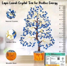 Lapis Lazuli Crystal Tree Of Life, Gemstone Feng Shui Healing Handmade Reiki