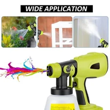 200W High Pressure Cordless Paint Sprayer Electric HVLP Spray Gun Fits RYOBI 20V