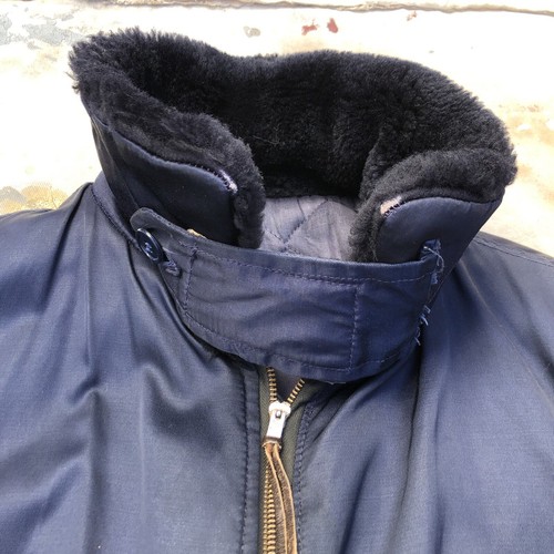 Vtg 1950s Navy Blue B 15 Bomber Jacket Mens Large Fur Korea Army Military 50s - Picture 7 of 10