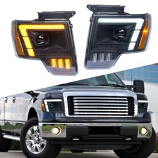 Coppia Fari Led Hi/Lo Beam Per Ford F-150 2009-14 Segnale Di Direzione Faro Anteriore