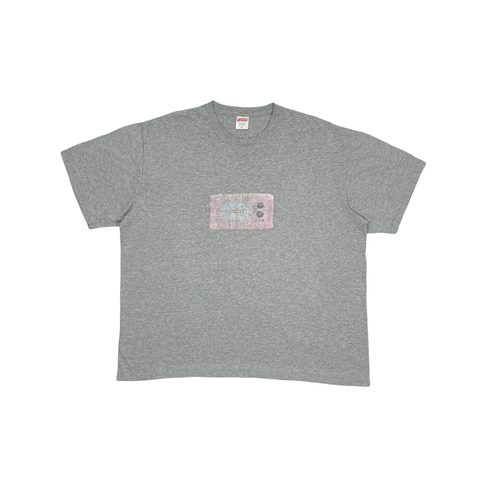 Supreme TV Tee gris homme XL imprimé graphique skatewear streetwear fabriqué aux États Unis
