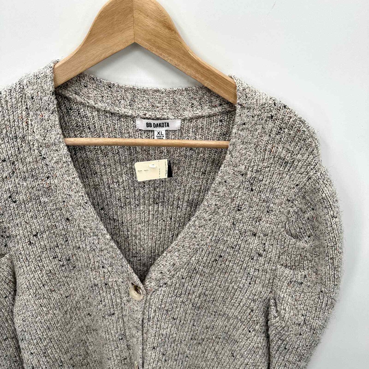 BB DAKOTA NWT Peri Puff Marled Cardigan Sweater // XL | eBay