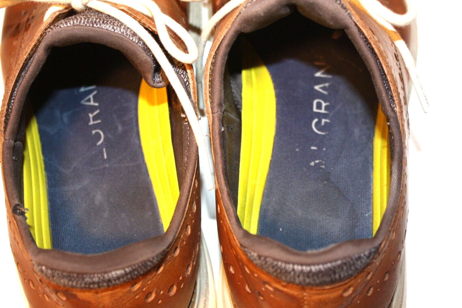 SAOLA Scarpe Cole Haan uomo taglia 10M Grand Ultra punta alare pelle marrone Oxford casual