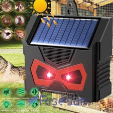 Ultrasonic Animal Repellant Cat Dog Solar PIR Motion Detector Animals Deterrent