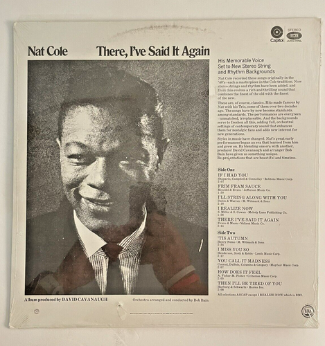 NAT KING COLE THERE, I'VE SAID IT AGAIN CAPITOL RECORDS VINYL LP ST-310 SEALED - Picture 2 of 6