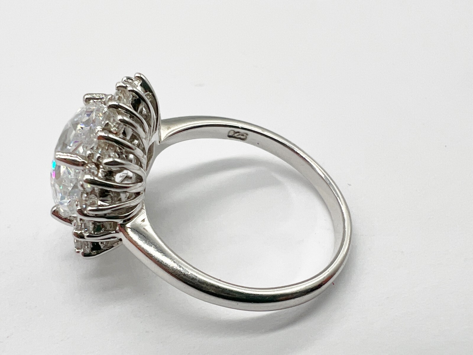 VINTAGE SOLID STERLING SILVER BRIGHT SQUARE CLUST… - image 6