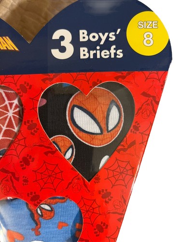 MARVEL SPIDERMAN SUPER HERO Amazing Friends 3 Pack Briefs Boy’s Size 8 NEW - Picture 6 of 7