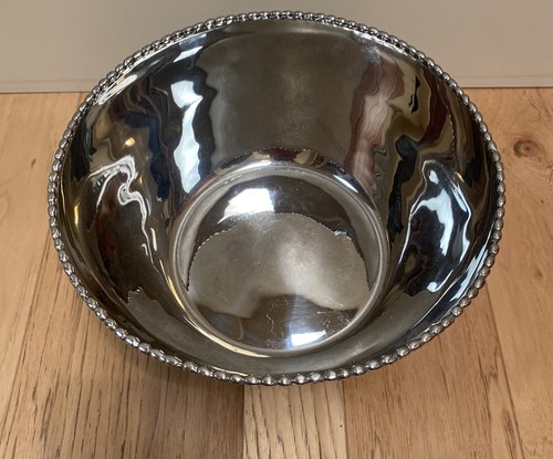 Michael Aram Large 10”x7” Decorative Silver Wood Base Centerpiece Fruit Bowl - Bild 2 von 7