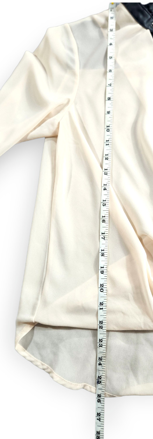 Double Zero Blouse Size Small Beige Colorblock Sh… - image 7