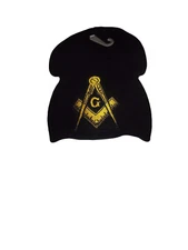 8" Black Mason Masonic Gold Symbol Snow Cap Beanie Skull Cap Hat