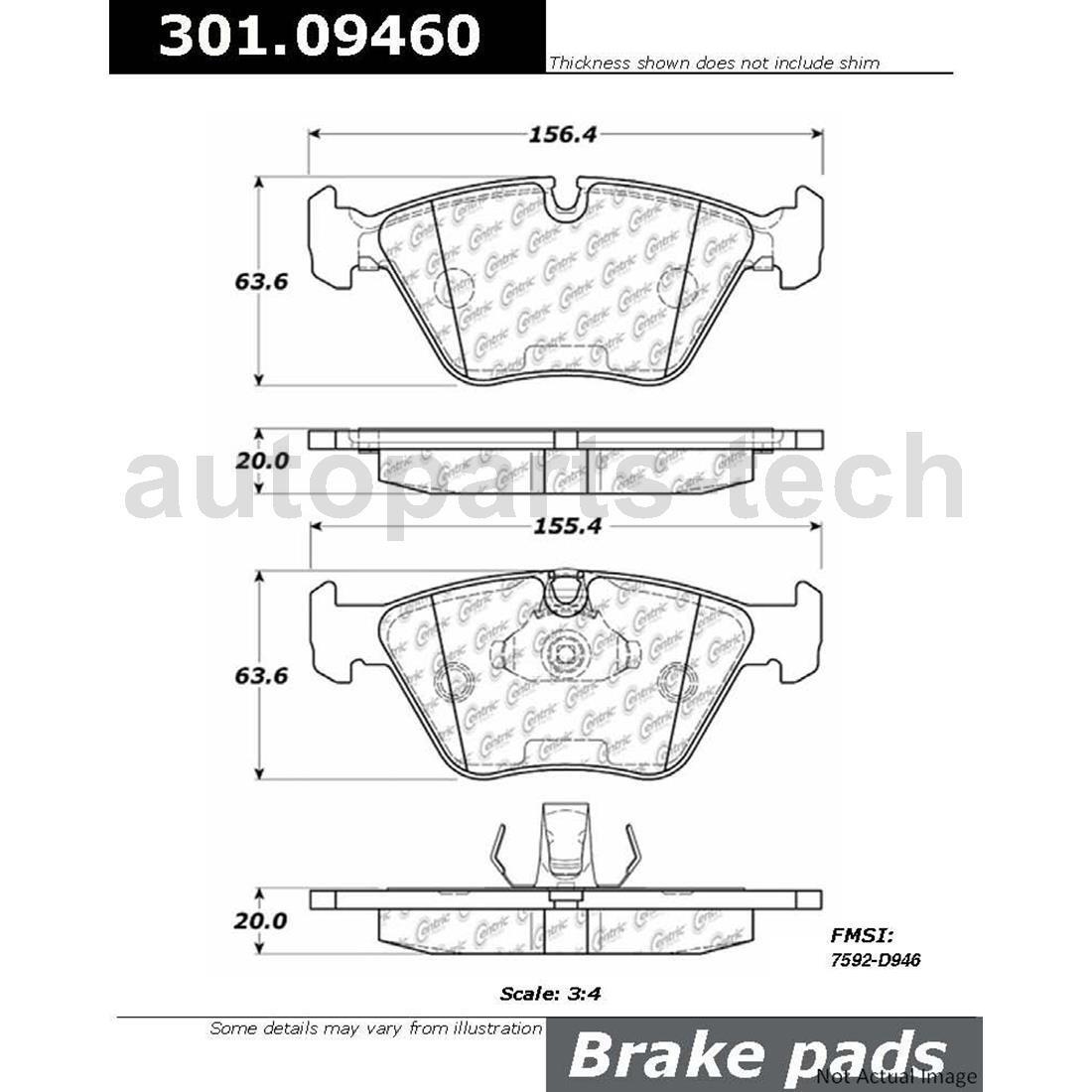 2PCS Centric Brake Pads Set Front Rear For BMW Z4 2003 2004 2005 2006