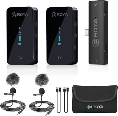 BOYA Wireless Lavalier Microphone for Android Phone 2.4G Professional Plug Play