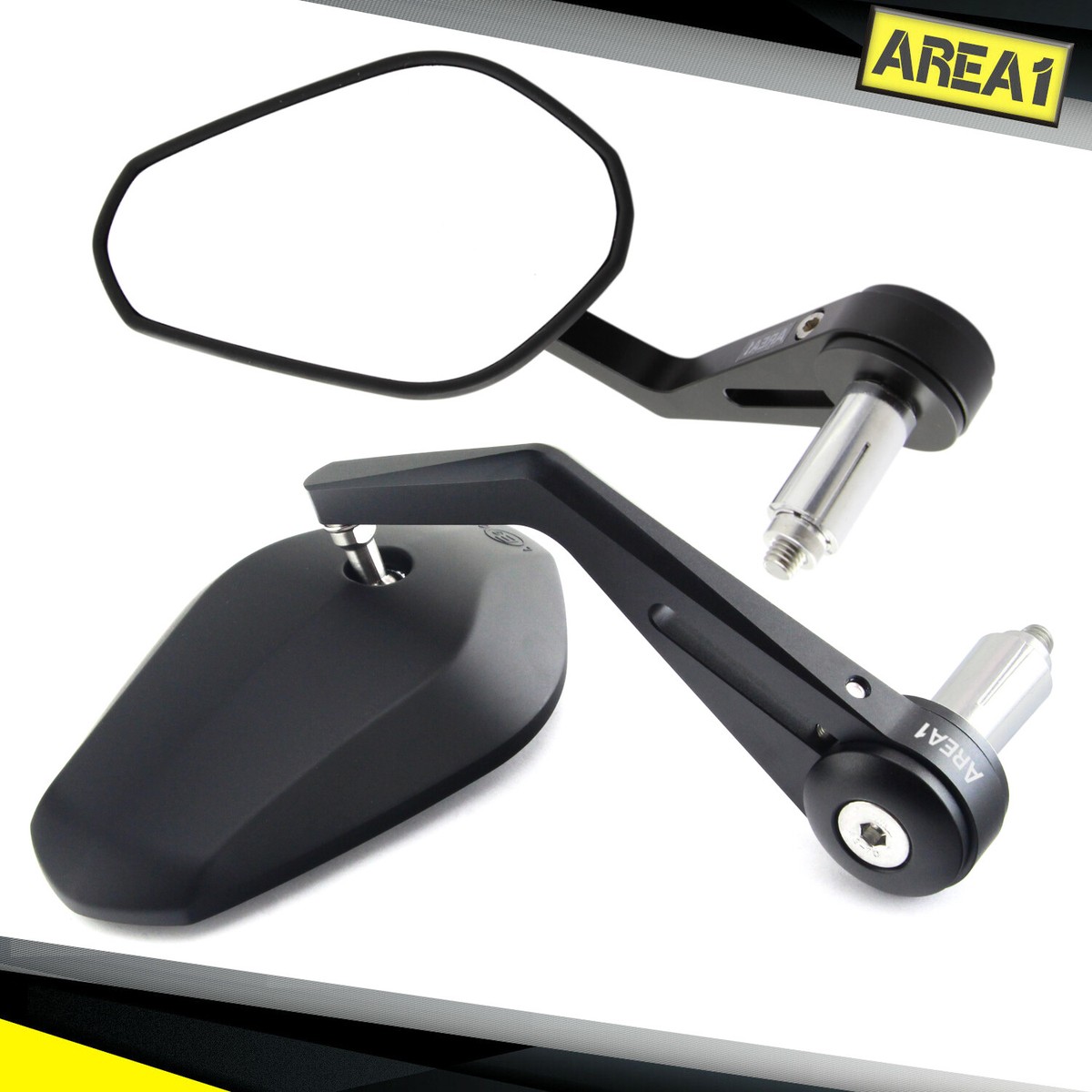 Specchietto Retrovisore Moto Omologato Chaft BOBBY Nero Lucido Singolo Reversibile P59179 - Foto 6