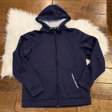 UA Under Armour Mens Jacket Full Zip Size Medium M Loose Fit Blue Large UA