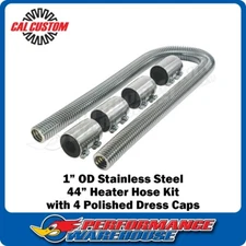 Cal Custom 1” O.D Chrome Stainless Steel 44” Heater Hose Flexikool Kit