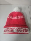 Vintage Coca Cola Enjoy Winter Beanie Pom Knit Hat Red White