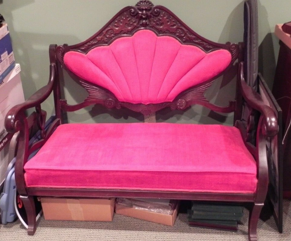 Antiguo JUEGO DE TRES PIEZAS de muebles Empire cabeza de león asiento de amor, balancín, silla St Foto 3 de 4